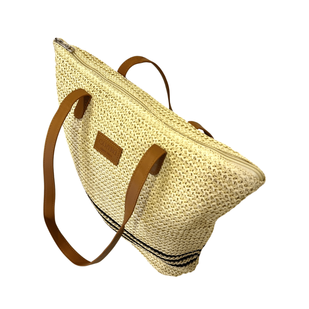 Bolso de Rafia con cierre