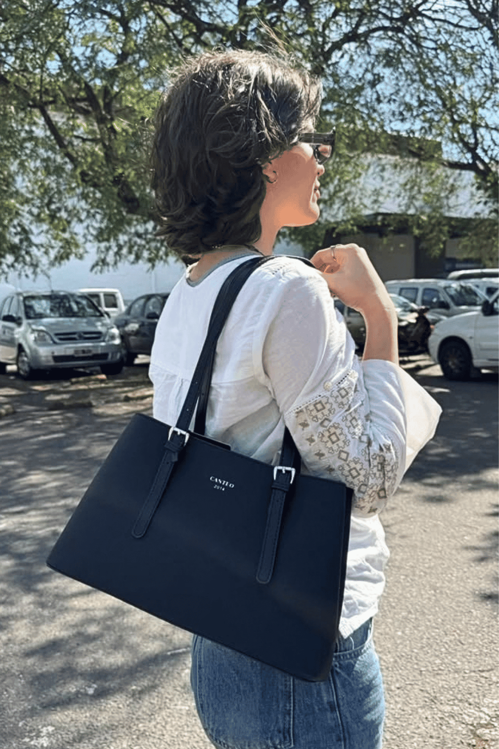 Cartera cuero pu doble cierre